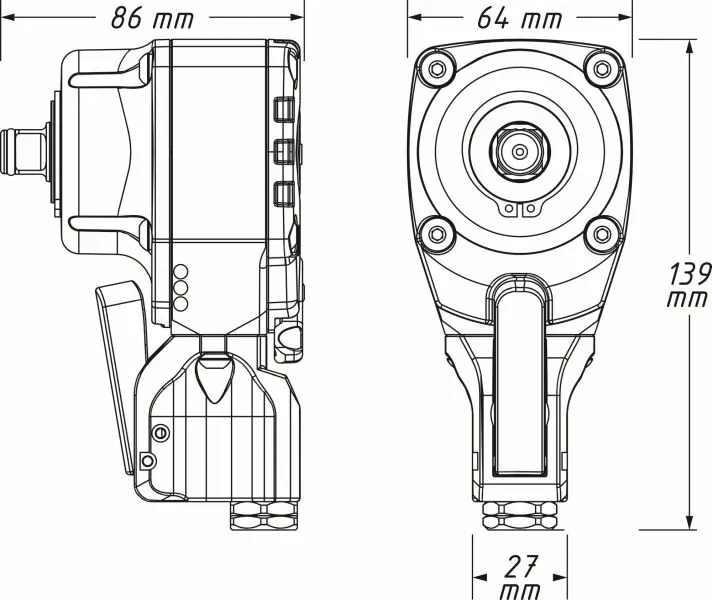 HAZET 9012PTT Impact Wrench (compressed air)