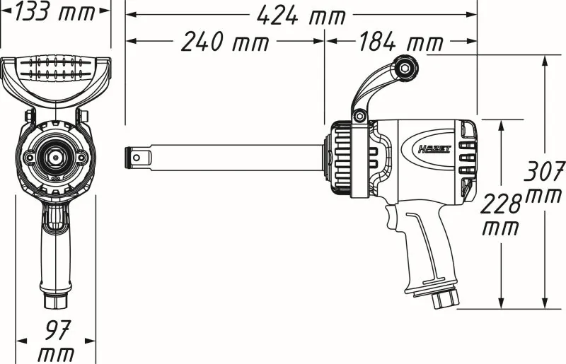 HAZET 9014LGTT Impact Wrench (compressed air)