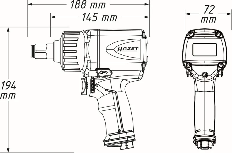 HAZET 9013M Impact Wrench (compressed air)