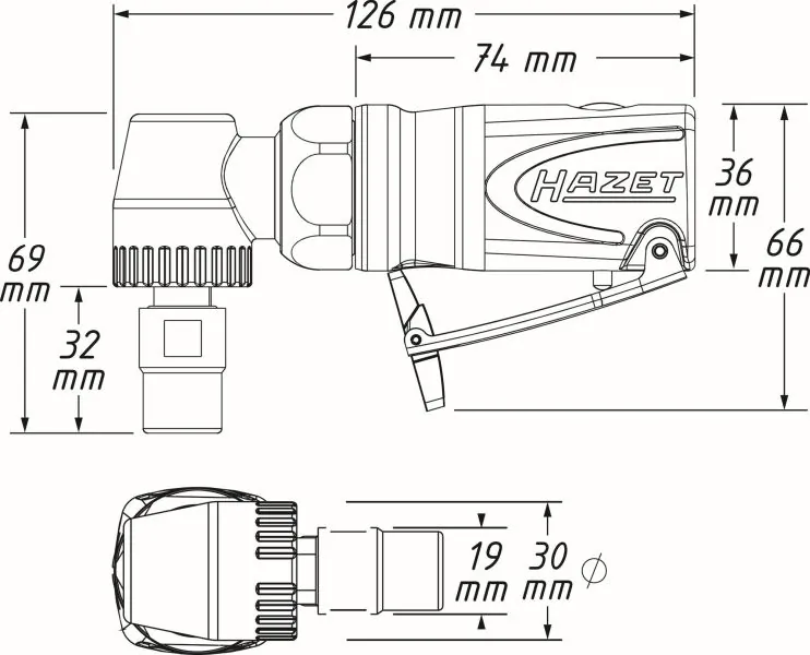 HAZET 9032M-5 Straight-grip Grinder (compressed air)
