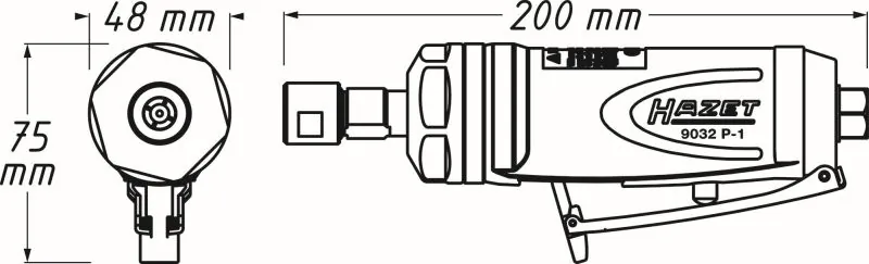 HAZET 9032P-1 Straight-grip Grinder (compressed air)