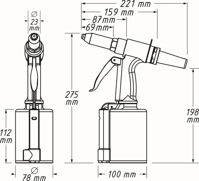 HAZET 9037SPC Rivet Setter (compressed air)