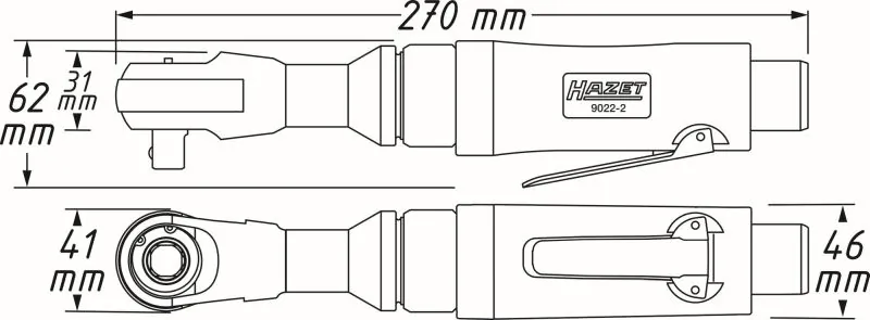 HAZET 9022-2 Ratchet Screwdriver (compressed air)