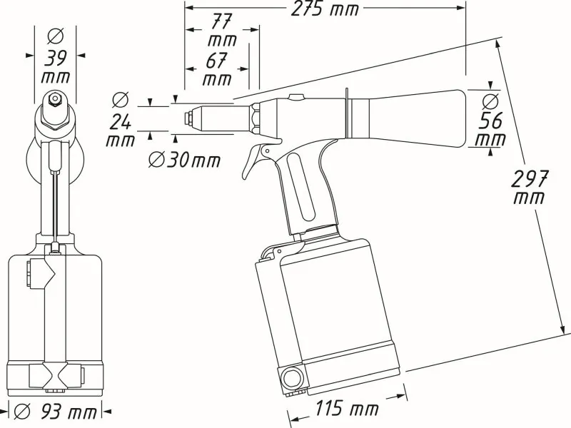 HAZET 9037N-2 Rivet Setter (compressed air)