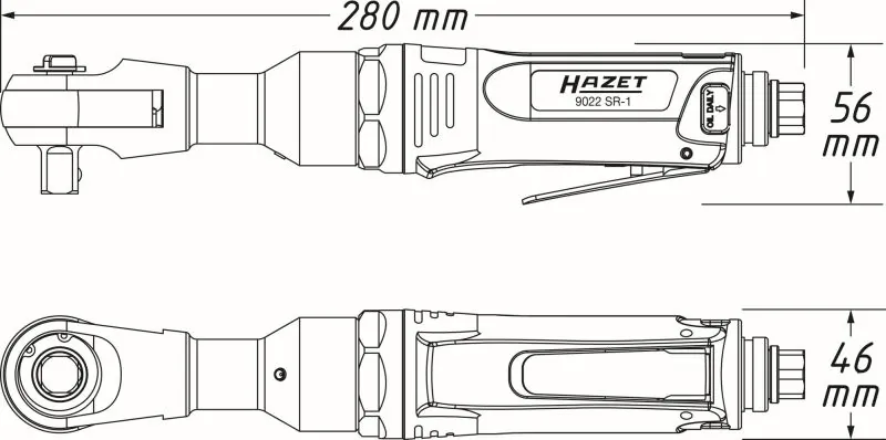 HAZET 9022SR-1 Ratchet Screwdriver (compressed air)