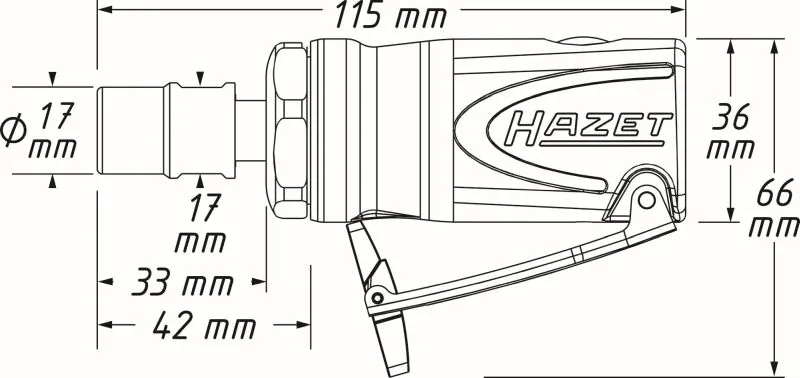 HAZET 9032M-1 Straight-grip Grinder (compressed air)