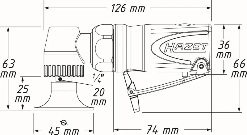 HAZET 9033M-11 Straight-grip Grinder (compressed air)