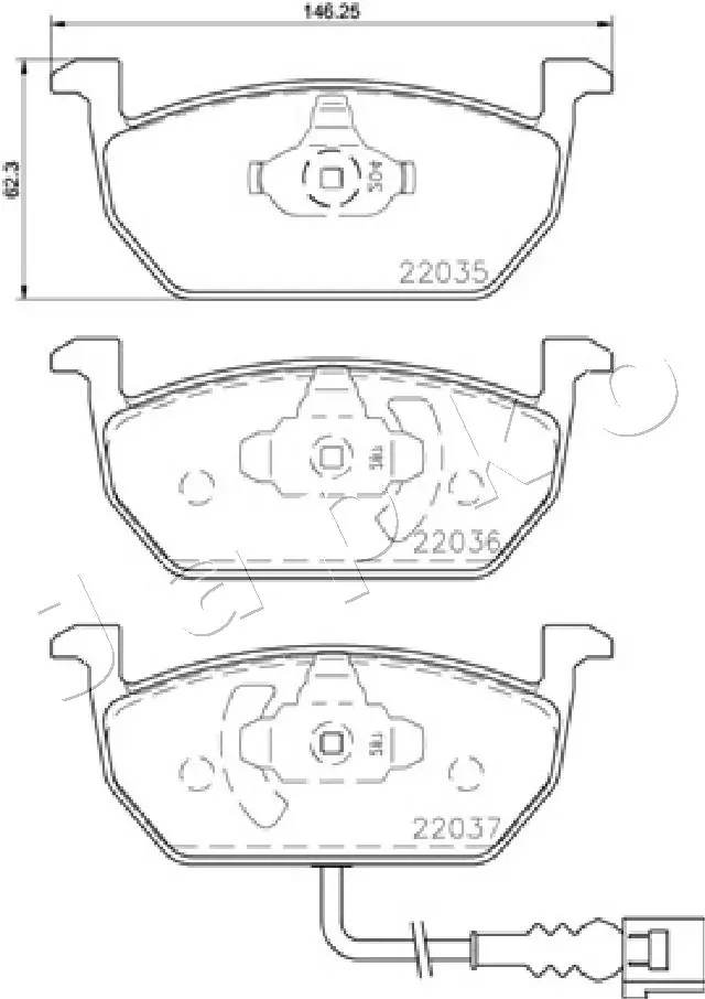 JAPKO 500938 Brake Pad Set, disc brake