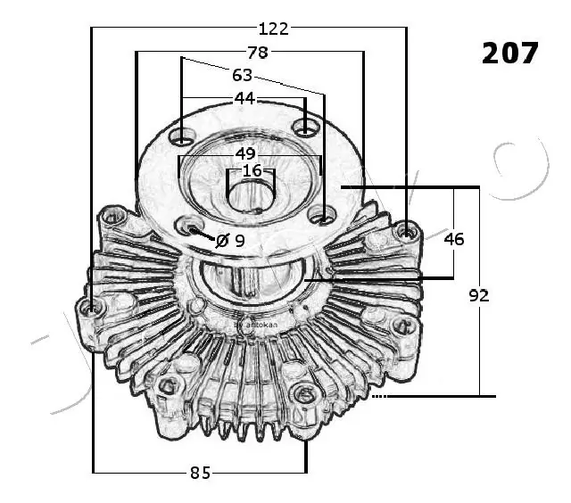 JAPKO 36207 Clutch, radiator fan