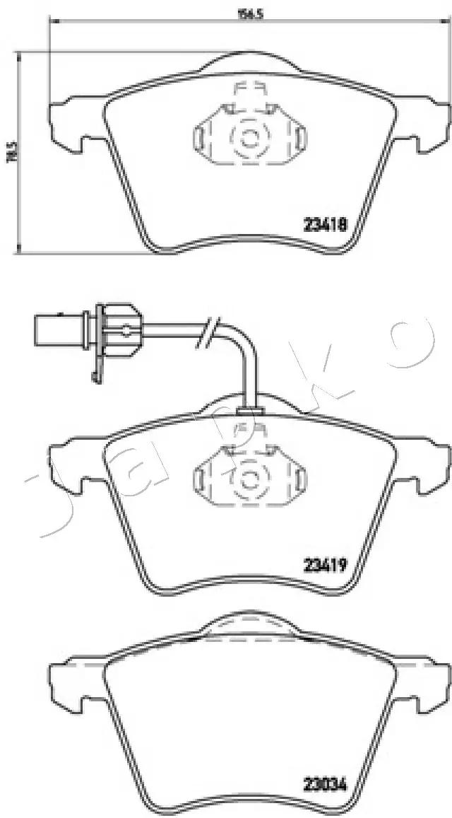 JAPKO 500314 Brake Pad Set, disc brake
