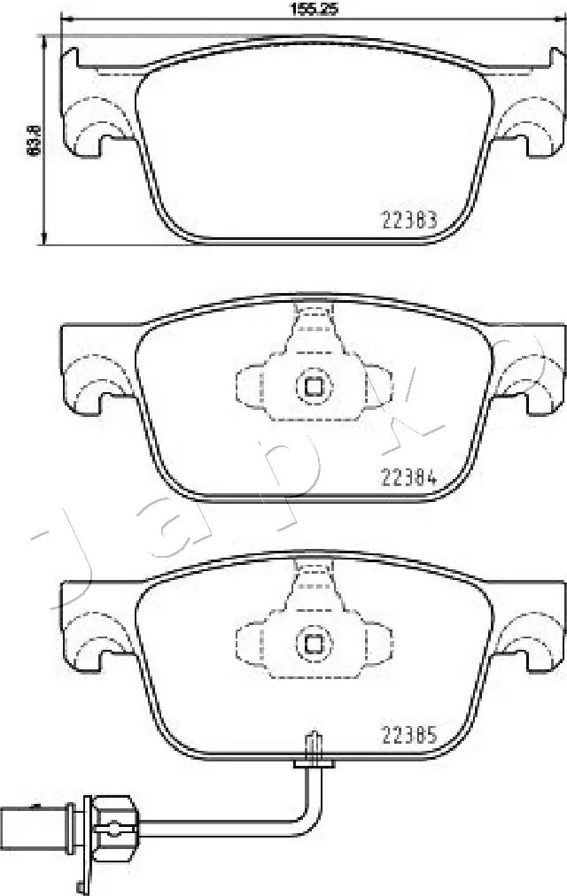 JAPKO 500917 Brake Pad Set, disc brake