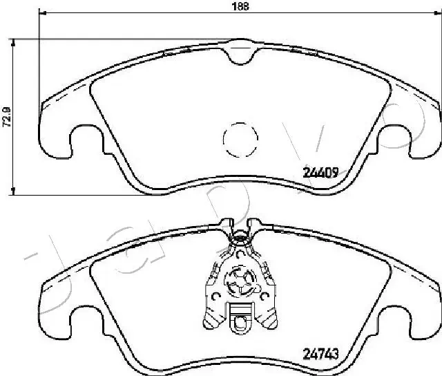 JAPKO 500309 Brake Pad Set, disc brake