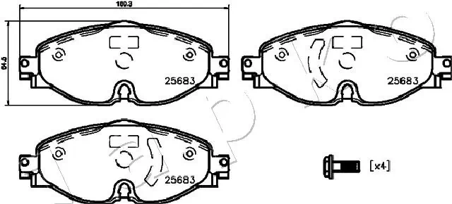 JAPKO 500942 Brake Pad Set, disc brake