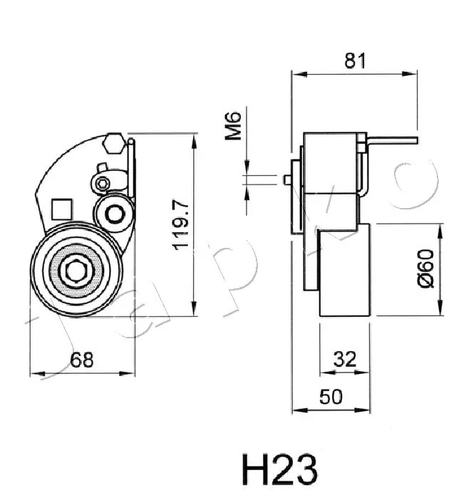 JAPKO 45H23 Tensioner, timing belt