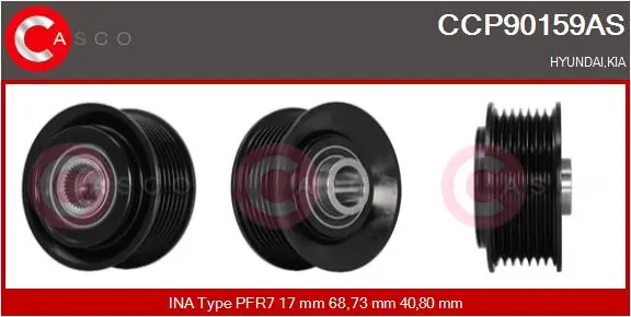 Belt Pulley, alternator Brand New HQ CCP90159AS