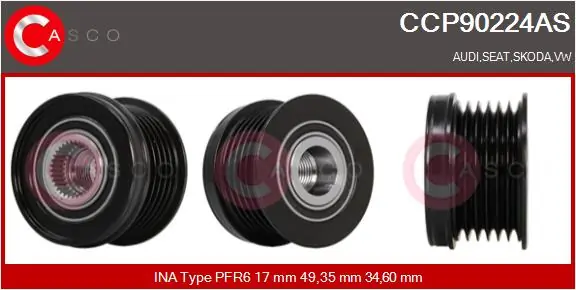 Belt Pulley, alternator Brand New HQ CCP90224AS