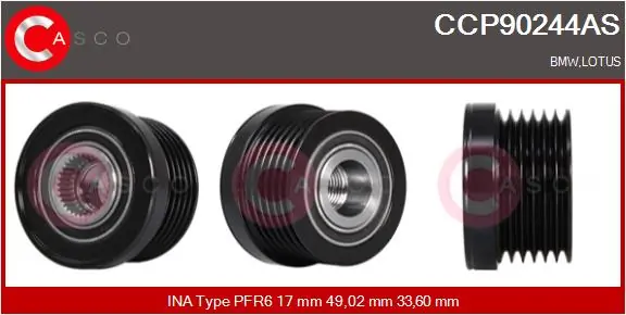 Belt Pulley, alternator Brand New HQ CCP90244AS