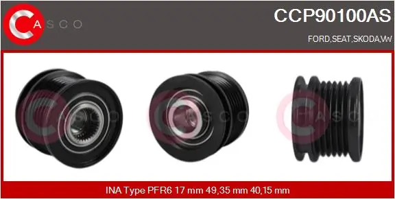 Belt Pulley, alternator Brand New HQ CCP90100AS