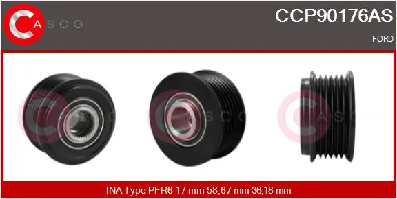 Belt Pulley, alternator Brand New HQ CCP90176AS