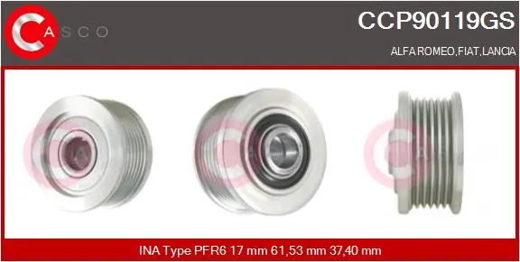 Belt Pulley, alternator Genuine CCP90119GS