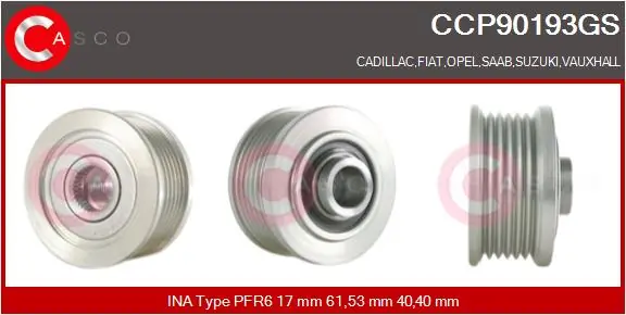 Belt Pulley, alternator Genuine CCP90193GS