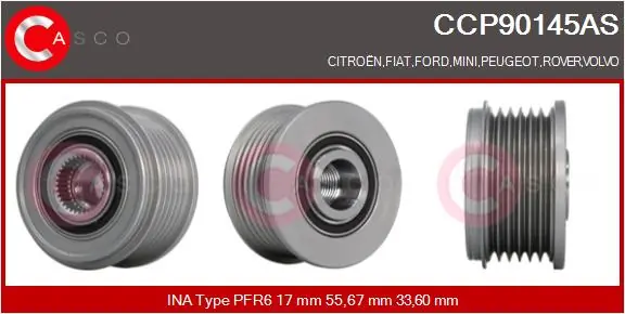 Belt Pulley, alternator Brand New HQ CCP90145AS