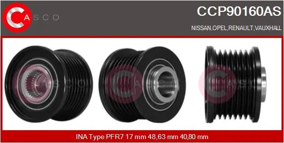 Belt Pulley, alternator Brand New HQ CCP90160AS