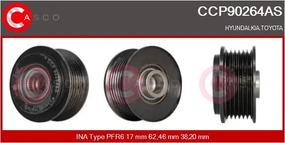 Belt Pulley, alternator Brand New HQ CCP90264AS