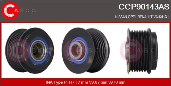 Belt Pulley, alternator Brand New HQ CCP90143AS