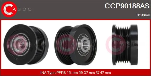 Belt Pulley, alternator Brand New HQ CCP90188AS