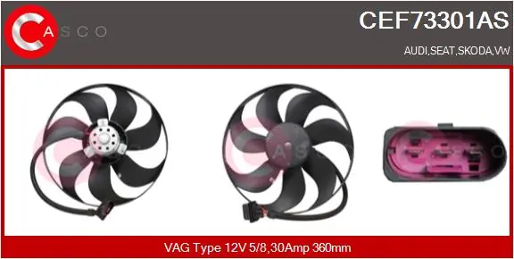 Fan, engine cooling Brand New HQ CEF73301AS