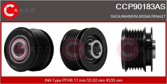 Belt Pulley, alternator Brand New HQ CCP90183AS