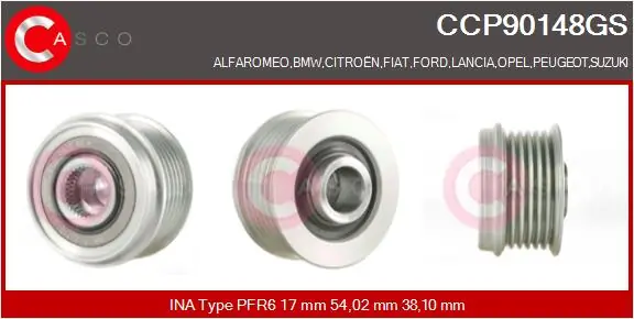 Belt Pulley, alternator Genuine CCP90148GS