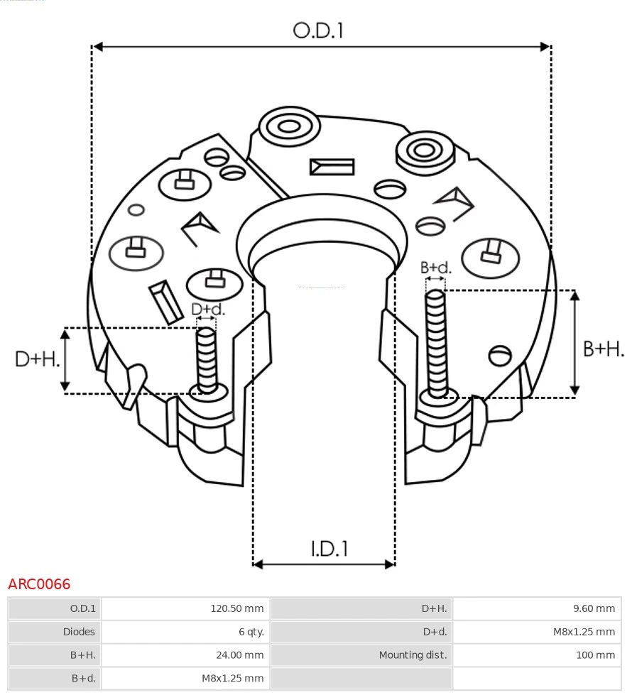 Rectifier, alternator Brand new AS-PL ARC0066