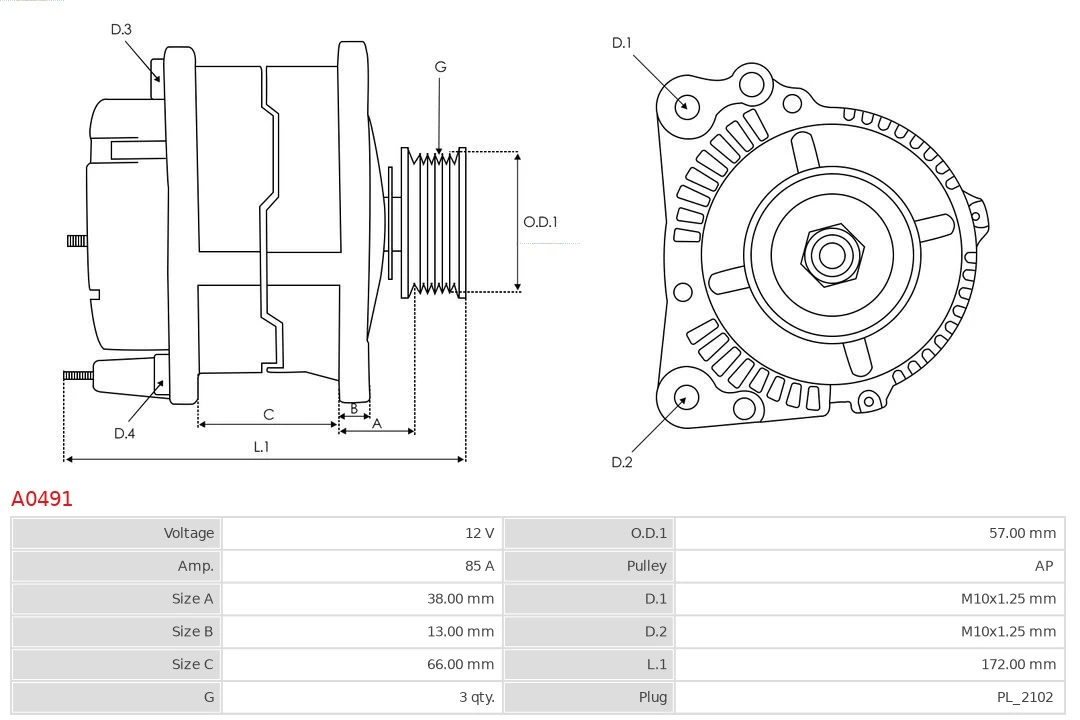 AS-PL A0491 Alternator