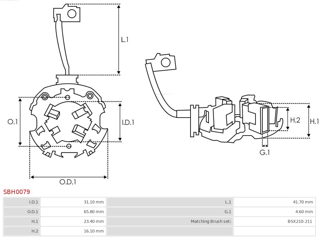 AS-PL SBH0079 Holder, carbon brushes