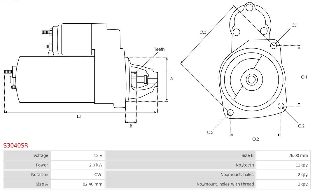 AS-PL S3040SR Starter