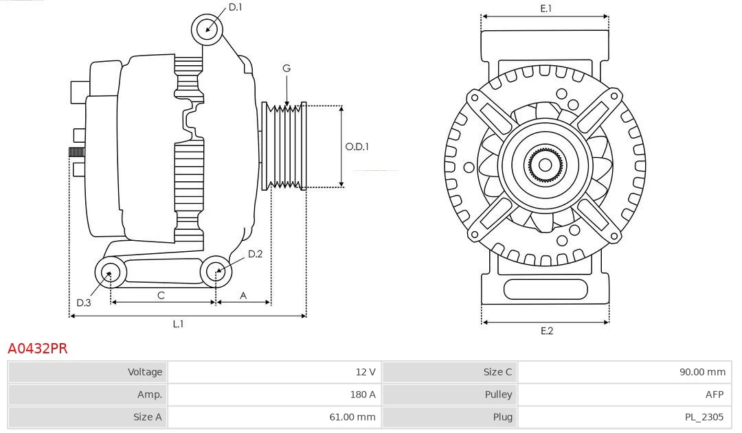 AS-PL A0432PR Alternator