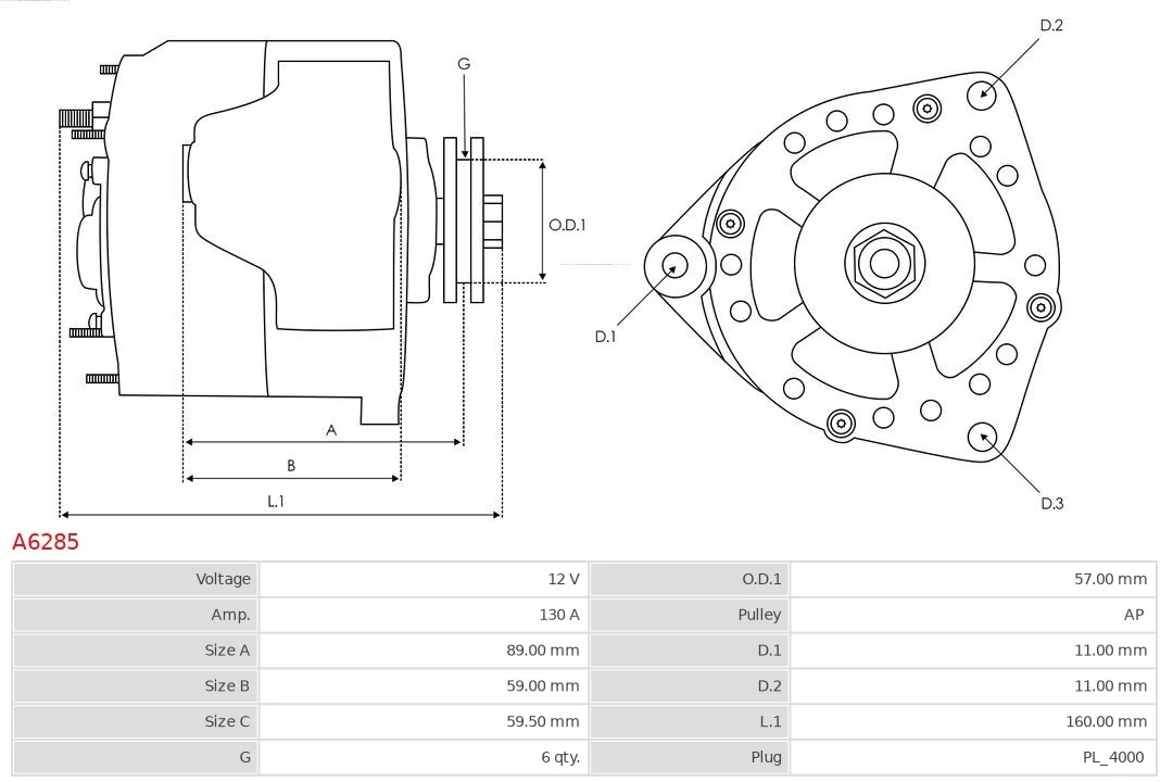 AS-PL A6285 Alternator