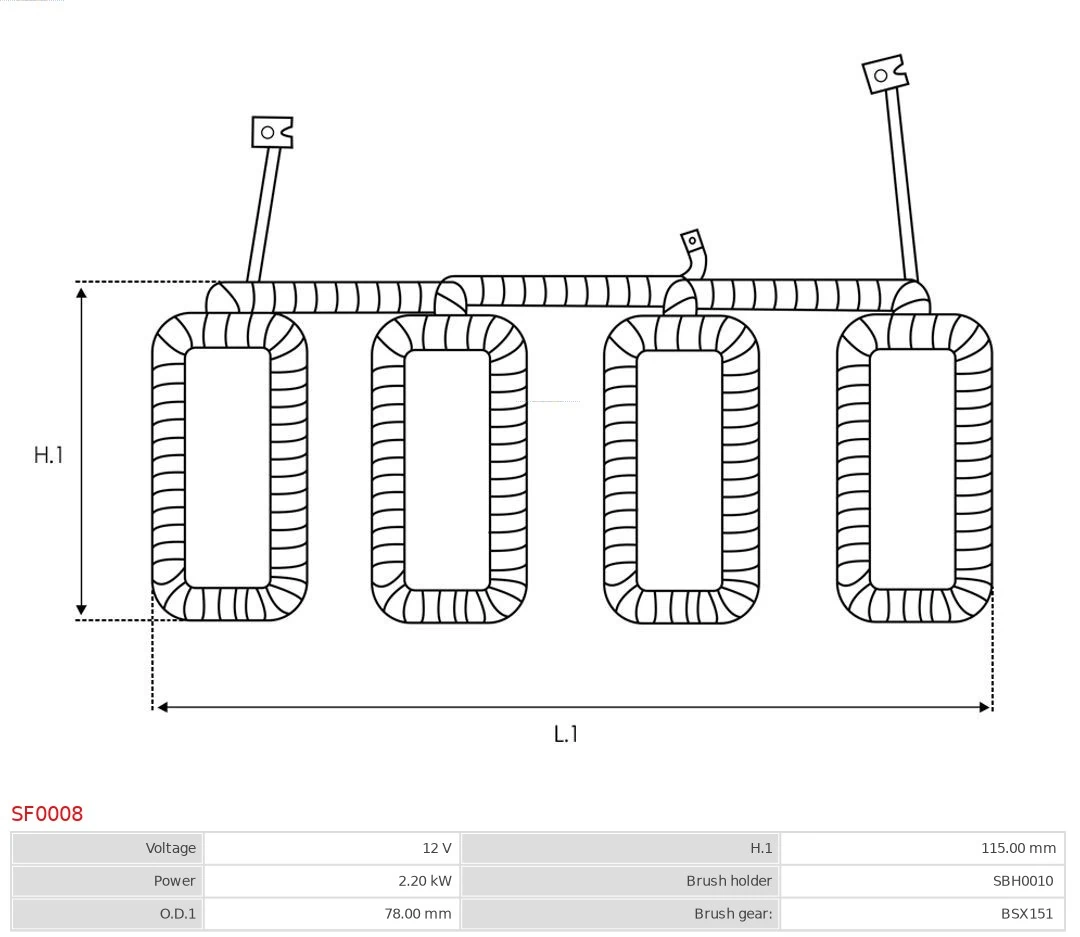 Holder, carbon brushes Brand new AS-PL SF0008