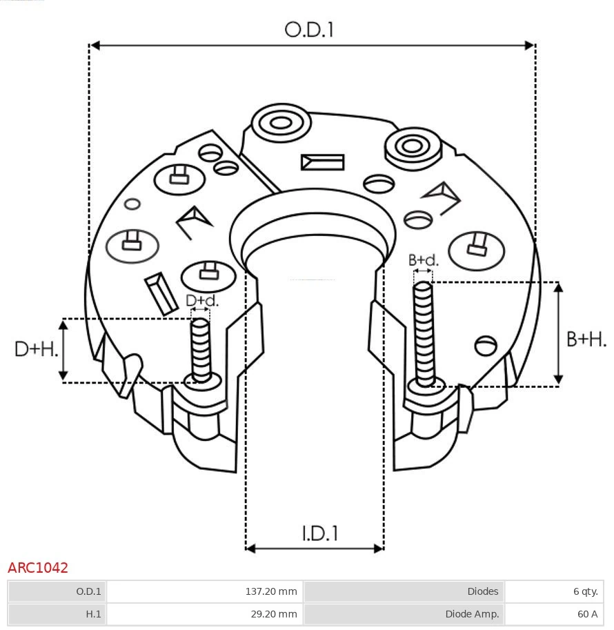 AS-PL ARC1042 Rectifier, alternator