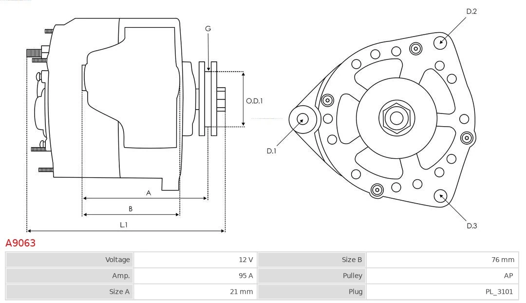 AS-PL A9063 Alternator