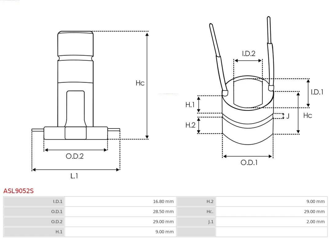 AS-PL ASL9052S Slip Ring, alternator