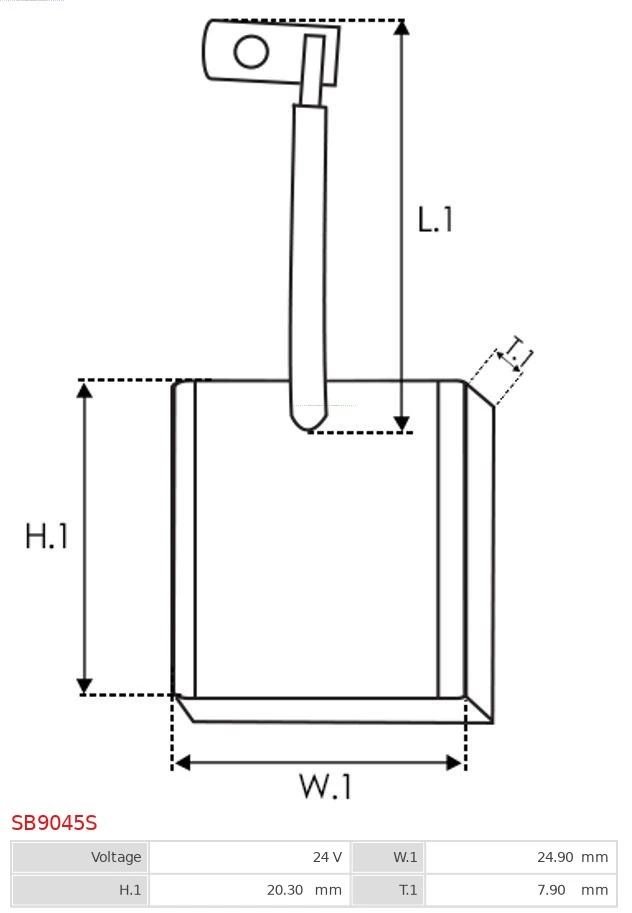 AS-PL SB9045S Carbon Brush, starter