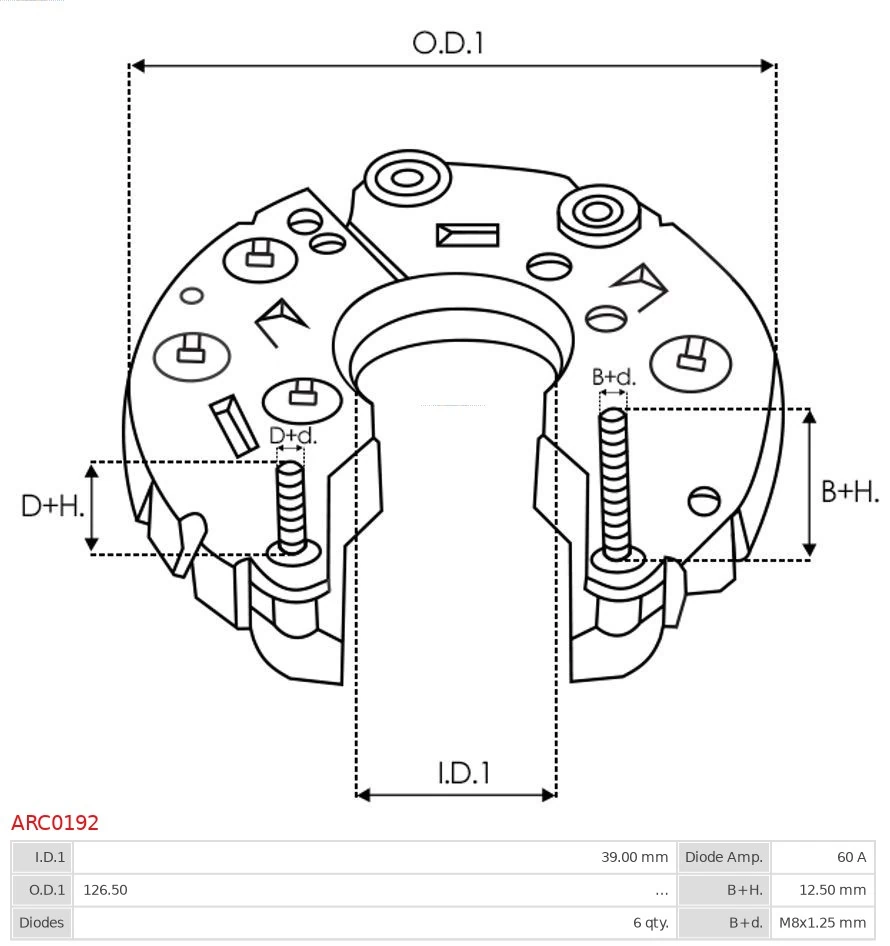 Rectifier, alternator Brand new AS-PL ARC0192