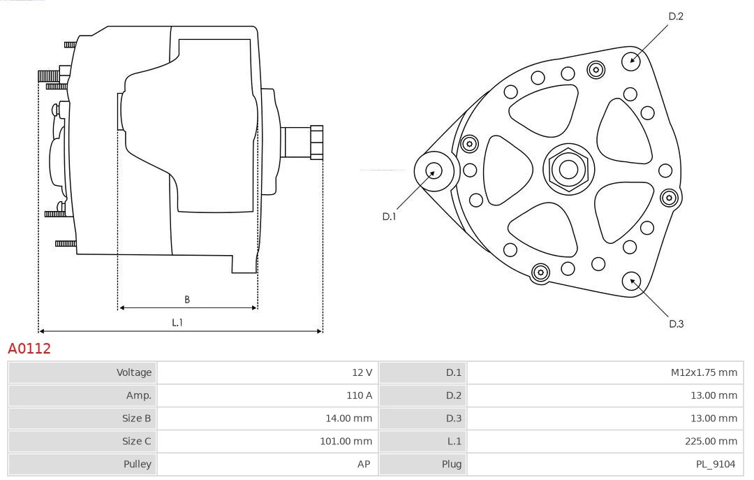 AS-PL A0112 Alternator