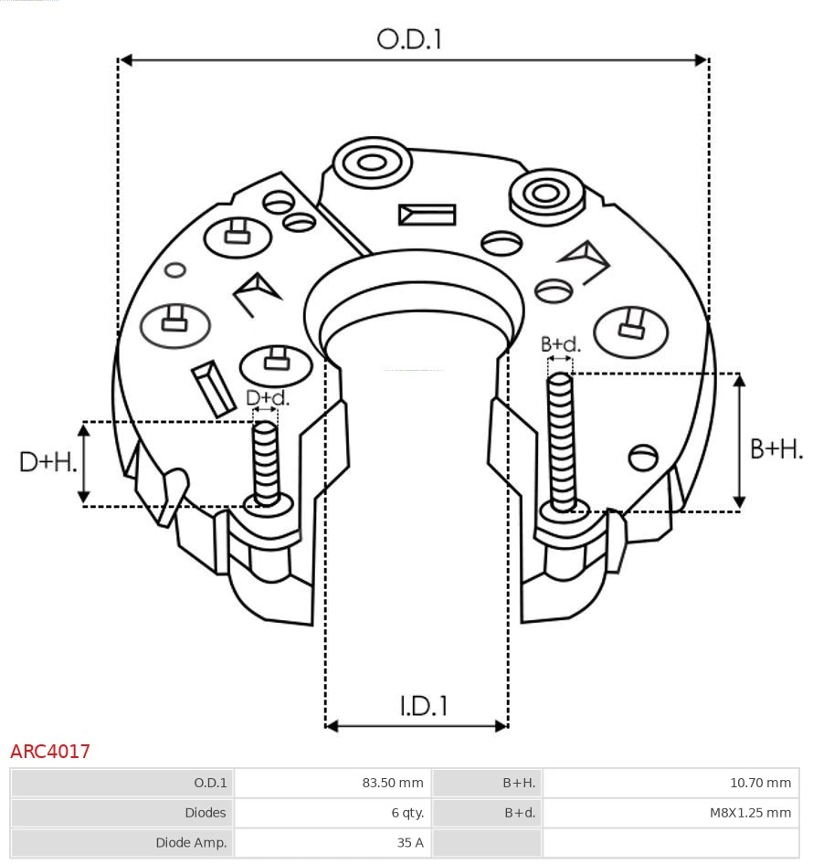 AS-PL ARC4017 Rectifier, alternator