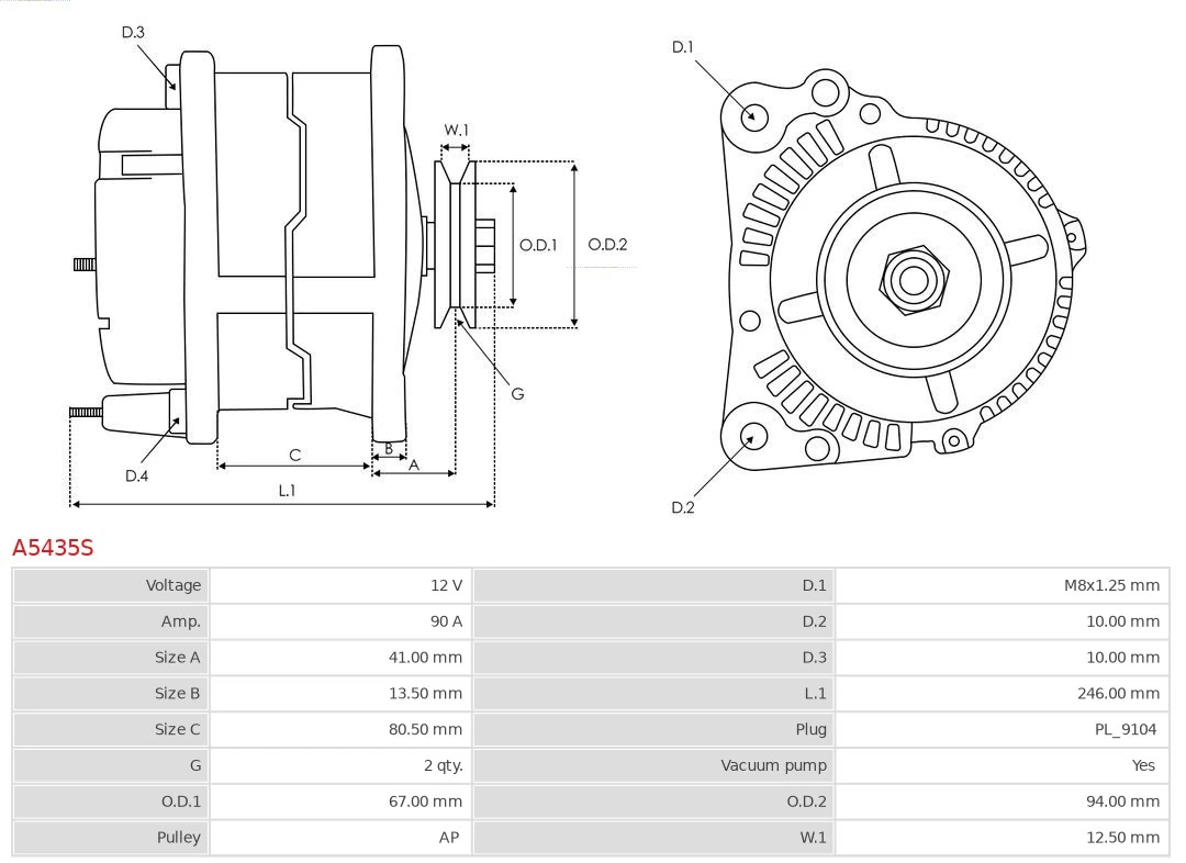 AS-PL A5435S Alternator