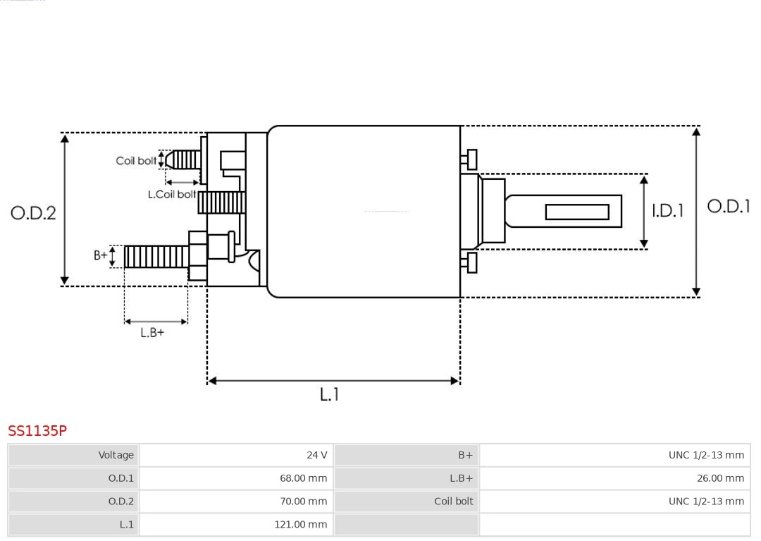 AS-PL SS1135P Solenoid Switch, starter
