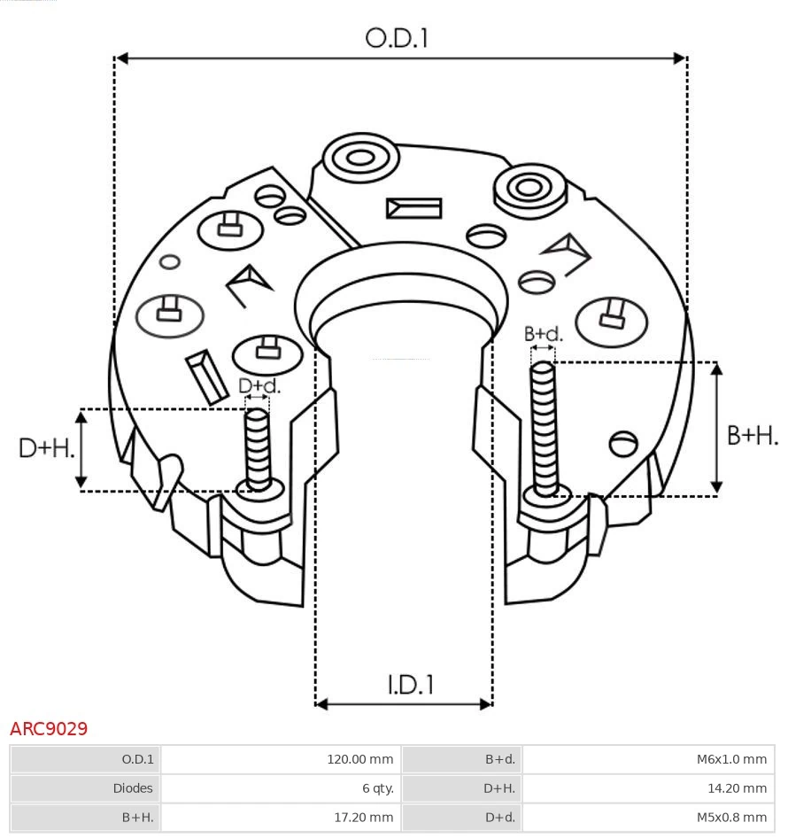 Rectifier, alternator Brand new AS-PL ARC9029